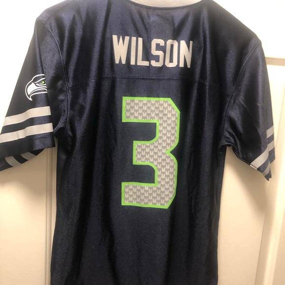 NFL SEATTLE SEAHAWKS BOYS Wilson #3 JERSEY Size Large XL (14/16) - Picture 6 of 12